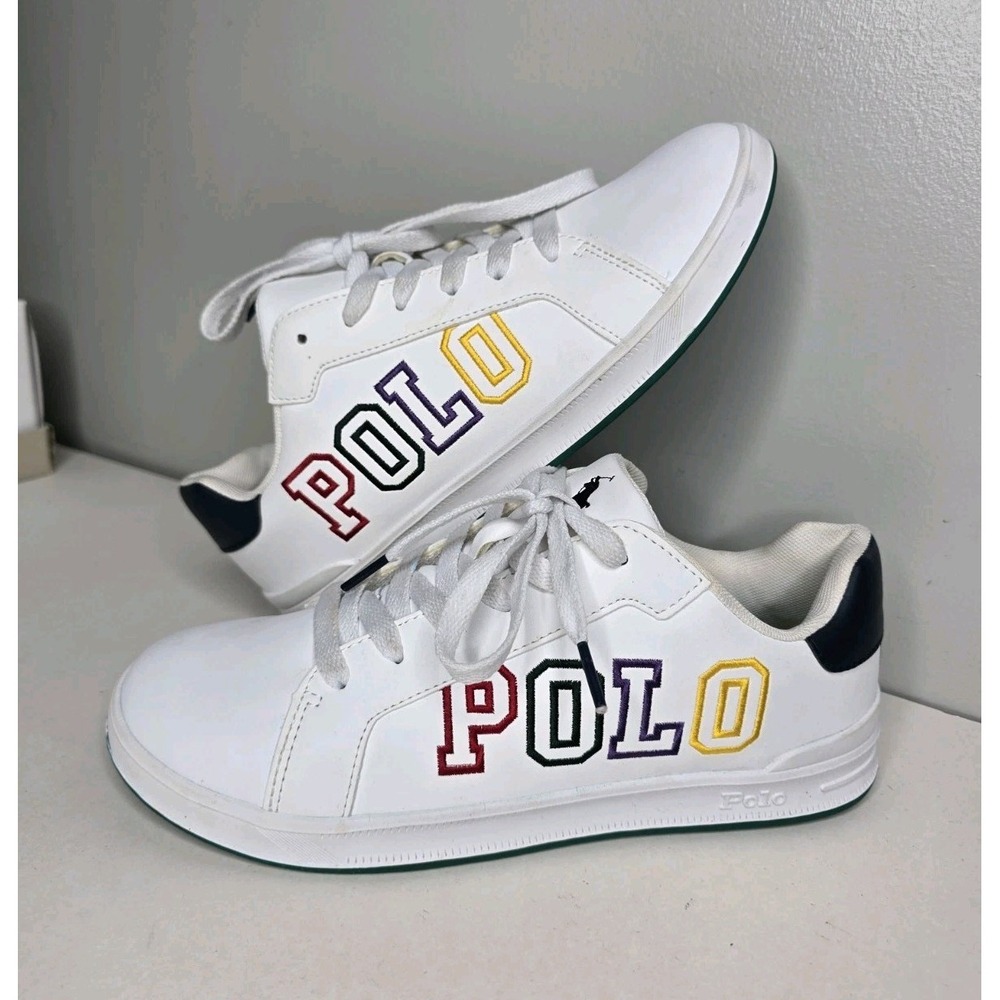 Polo Ralph Lauren Heritage Court ll White sneakers Big Kids Size 6 Womens 7.5